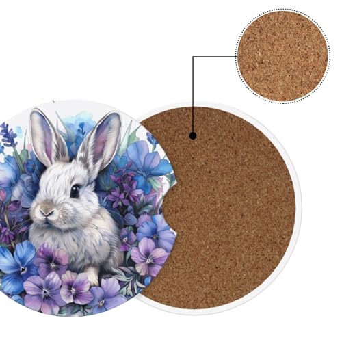 Set 2 posavasos cerámicos para portavasos 2.56 pulg miniatura 6