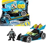 A los superhéroes Wannabe les encantará el Batmobile de carreras Bat-Tech de Imaginext DC Super Friends de Fisher-Price, que trae la emoción de luchar contra el crimen de Batman
