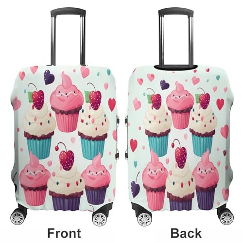 Travel Luggage Cover Elastic Suitcase Cover L Cupcake Candy Hearts Sweet Suitcase Covers Suitcase Protector for Travel Washable Anti-scratch Suitcase Covers Luggages Decorative3