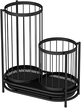 Metal Umbrella Stand with Drip Tray, Stylish Perforated Design, Perfect for Small & Large Umbrellas, Pool Cues, Baseball Bats & Kids Toys, Gold Color