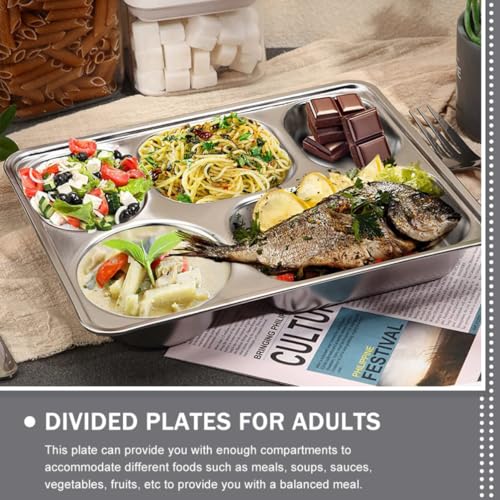 Plateau repas compartimenté inox SHOWERORO 3 assiettes - 6