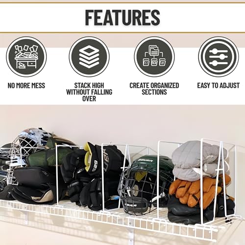 image for Evelots Tall Wire Shelf Dividers -8 Pack- Closet Storage & Organizatio