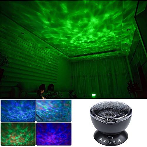 Nesee Sleep Soother Projection LED Night Light Lamp with 7 Lighting Mode & Speaker, Relaxing Light Show for Baby Kids and Adults, Mood Light for Baby Nursery Bedroom Living Room