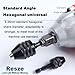Resze Keyless Drill Chuck Adapter - 3Pcs Drill Chucks for Impact Driver, 1/4' Hex Shank Chuck Conversion Adapters