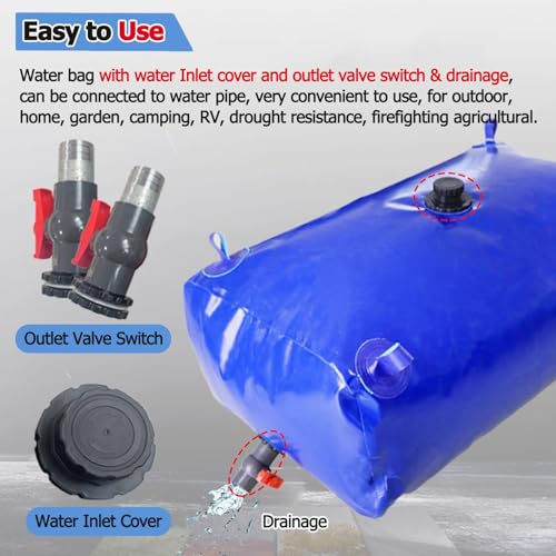 Sac à eau flexible de 500 gallons pour stockage extérieur durable