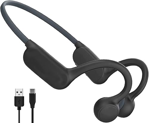 CVILUX Auriculares de conducción ósea, auriculares de oreja abierta, Bluetooth 5.0, deportivos inalámbricos con micrófono integrado, resistentes al