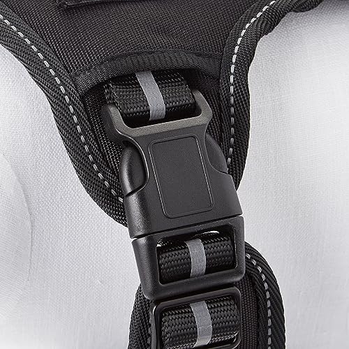 Image of Amazon Basics No-Pull Dog Harness, Adjustable Front Clip, Tactical Vest, Escape Proof, Large, Black