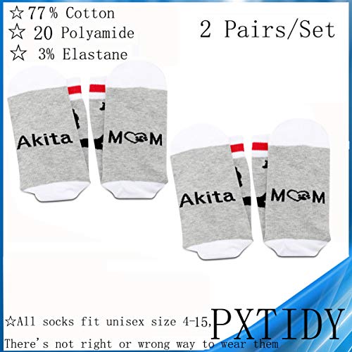 PXTIDY 2 PAIRS Akita Mom Socks Akita Print Dog Socks Pet Dog Owner Gifts Akita Lover Gifts for Women Wife Girlfriend2