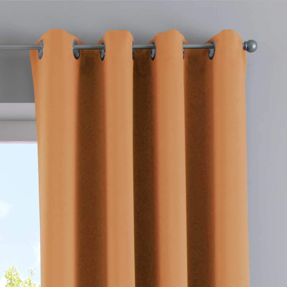 Gardinenbox NewYork Opaque Curtain Orange H x W 225 x 140 cm Pack of 1 Thermal Blackout Curtain Blackout Eyelet Sound-Absorbing Oeko-Tex UV Protection Tieback 201920600 - Image 2