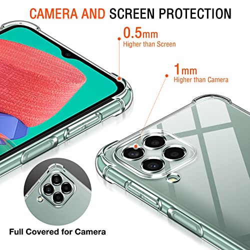 Image of Lustree Back Cover Transparent Case Compatible with Samsung Galaxy M53 | Clear + TPU Case with 4 Corner Air Cushion Protection & Camera Protection | Slim& Stylus Cover