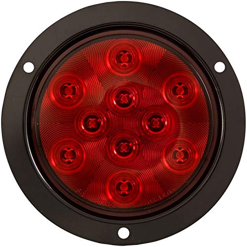 Lámpara LED roja redonda de 4" con brida de montaje miniatura 2