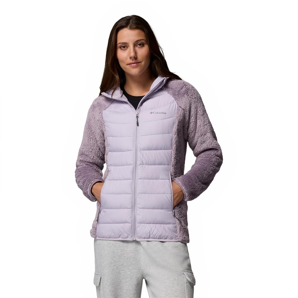 Columbia Women's Powder Lite 2 Sherpa Hybrid Jacket, Puffer Jacket, Shale Purple, Lavender Pearl, XS