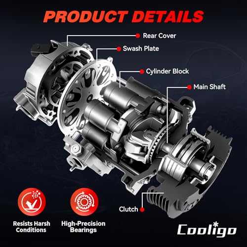 Image of Air Conditioner AC Compressor with Clutch Fits for Mercury Milan 2006-2011 | A /C Compressor with Clutch Compatible with Ford Fusion 2010-2012,Replaces CO 11212C,#8E5Z19703A,8E5Z19703C