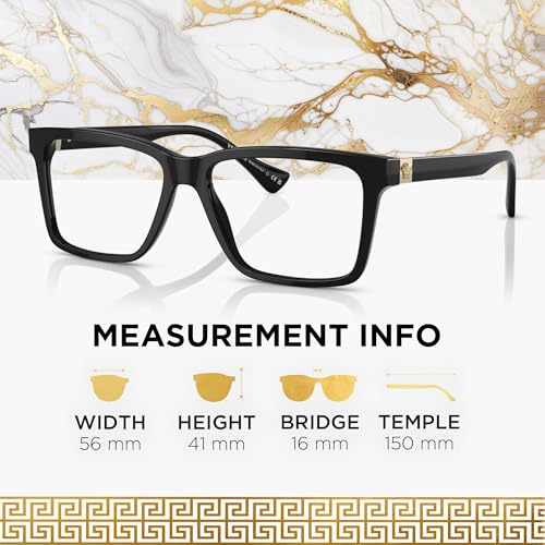 Image of Versace VE3328 Non-Polarized Glasses for Men - Rectangle Acetate Frame with Temples, eShades Eyewear Kit Included