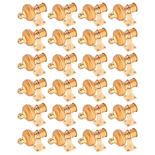 Image of Stylish Curtain Hooks /Curtain Knobs /Rod Rail Bracket for Home Matt Gold Finish (24P, Matt Gold)