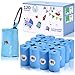 MOM EASY Biodegradable and Compostable Diaper Sacks 120 Counts with Blue Pouch Easy-Tie Baby 100% Disposal Diaper Bags Blue Large Unscented
