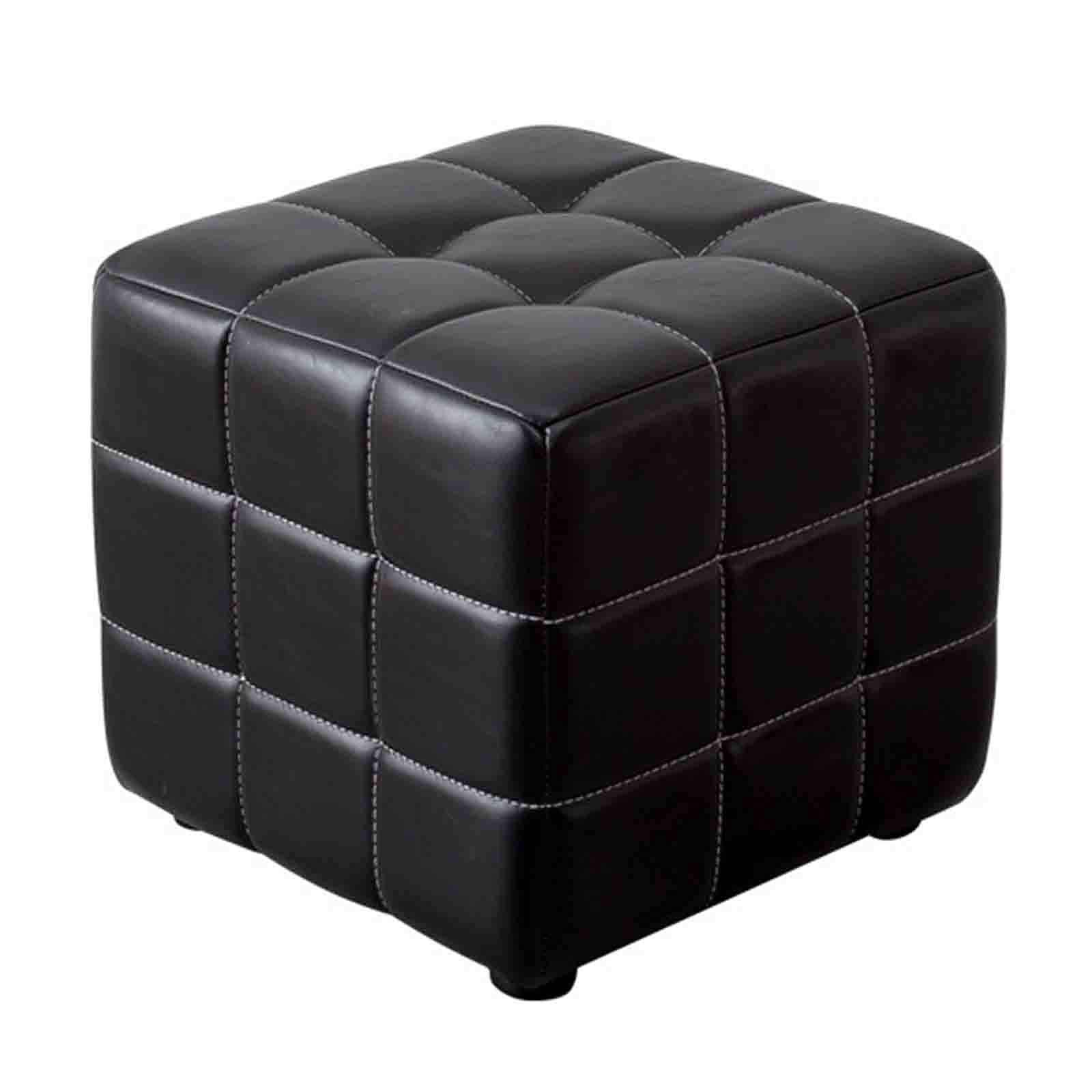 Pouf ottoman en cuir ciré à l'huile pour changer de chaussures dans l'entrée