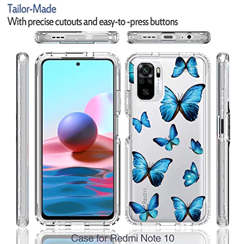 Coque Redmi Note 10S incassable transparente motif papillon