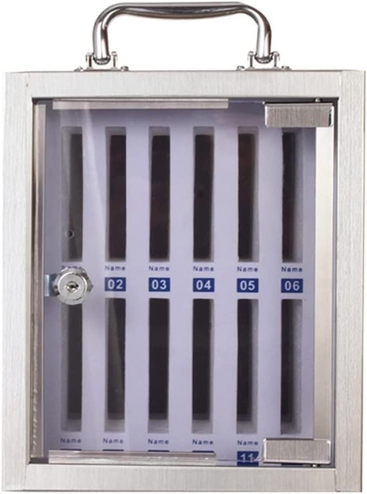 School Storage Box Cell Phone Storage Cabinet Safe Deposit Box Storage Box Transparent Cell Phone Case 48/60 Holes,Silver-12