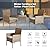 VSMKSJ 3 Pieces Patio Set Balcony Furniture Sets for Apartments.Bistro Furniture Set, Conversation Sets with Coffee Table, for Porch, Patio, Garden and Removable Cushions (Grey)
