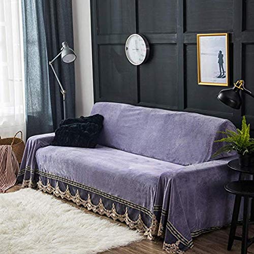 Housse peluche de canapé vintage jacquard 3 4 places décoration salon 200x350