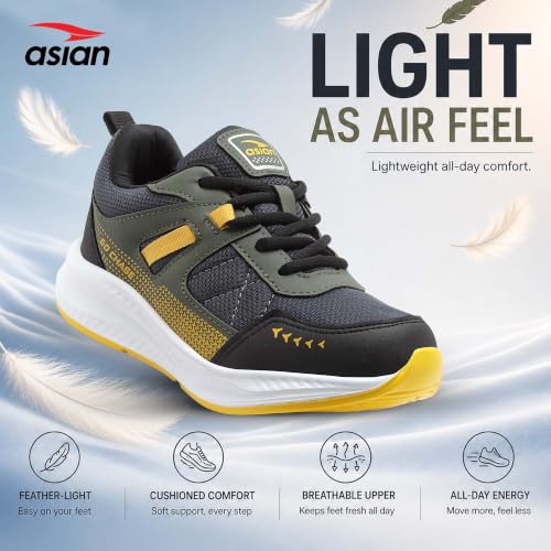 Image of ASIAN Boy's ADVENTURE-03-KIDS Sport Running & Walking Shoes with Ultra Bounce Technology Lightweight Synthetic Upper EVA Outsole Casual Lace-Up Shoes for Kid's & Boy's