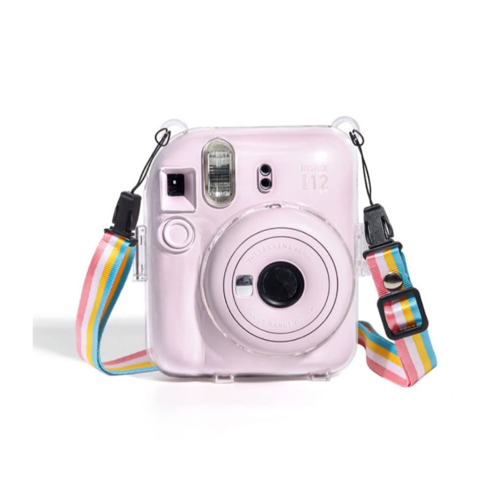 Etui na aparat torba ochronna przezroczysta przezroczysta obudowa twarda obudowa do aparatu Fujifilm Instax Mini 12 Instant Film Camera, Przezroczysty, Jeden rozmiar, Przezroczyste etui