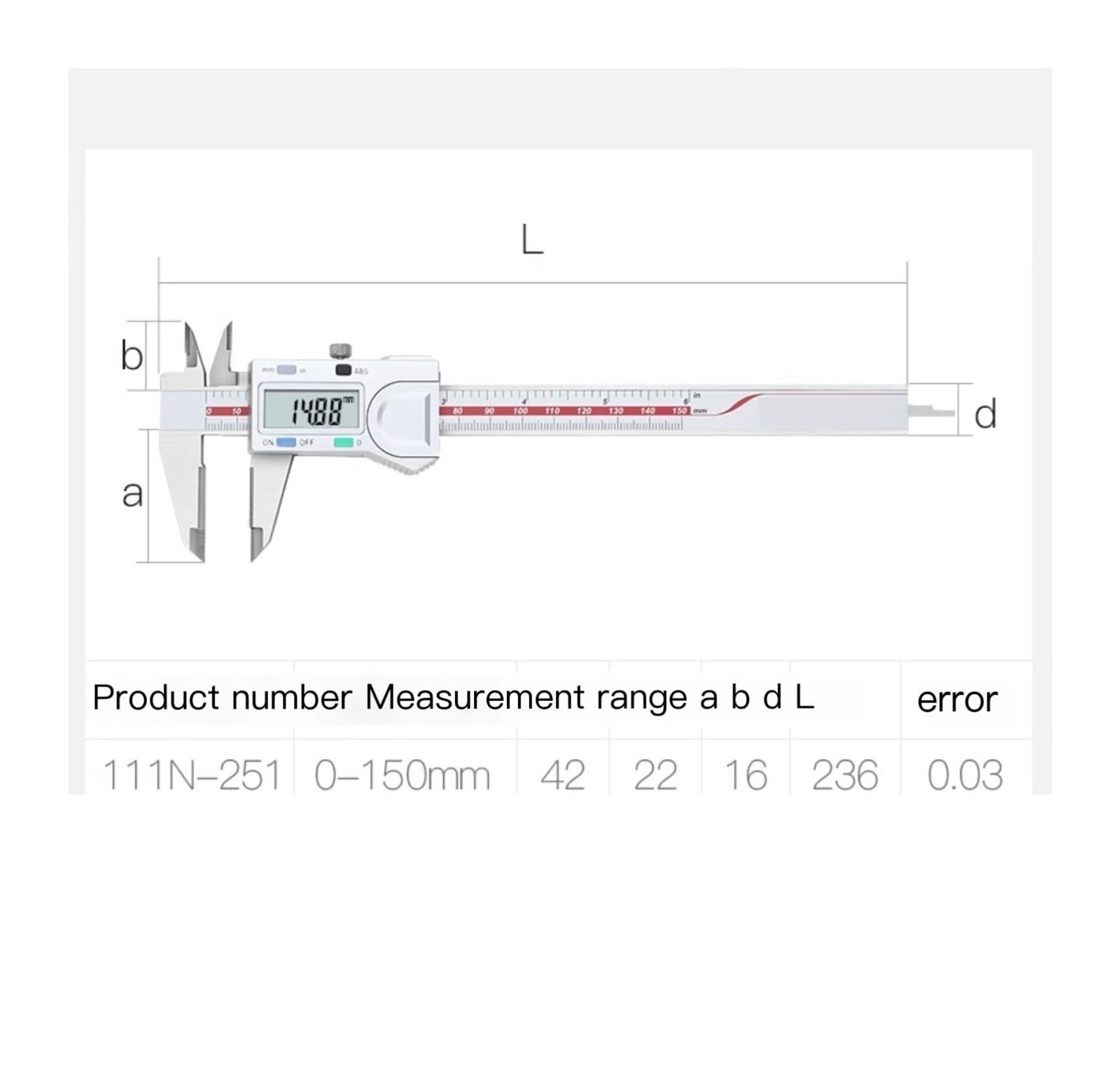 Suwmiarka z wyświetlaczem cyfrowym 0-150/200/300 mm suwmiarka z elektronicznym wyświetlaczem cyfrowym (0-150mm)