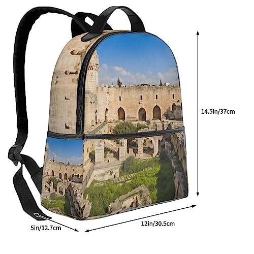 Sac de travail Israël Tour de David sac à dos ordinateur noir compact - 4