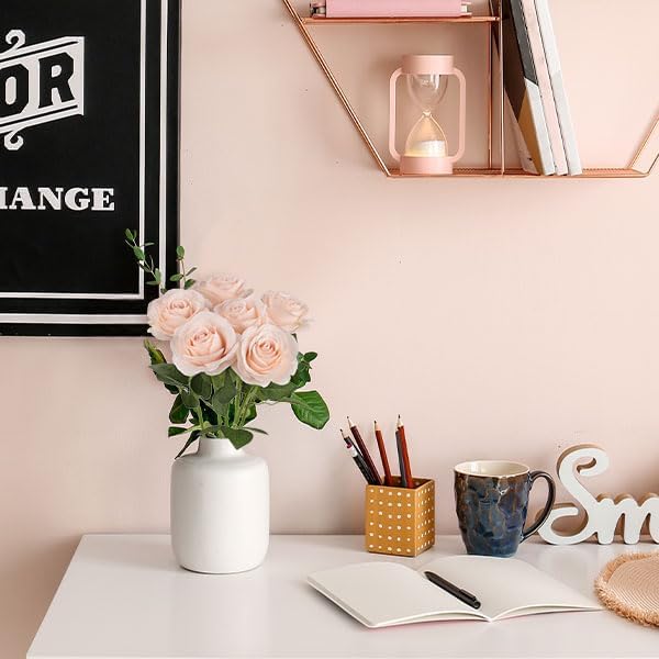 Artificial Flower Fake Rose Silk Rose 16Pcs Real Looking Fake Flowers with Stems for DIY Wedding Bouquets Tables Centerpieces Floral Arrangements Festival Decoration (Blush Pink) - Image 8