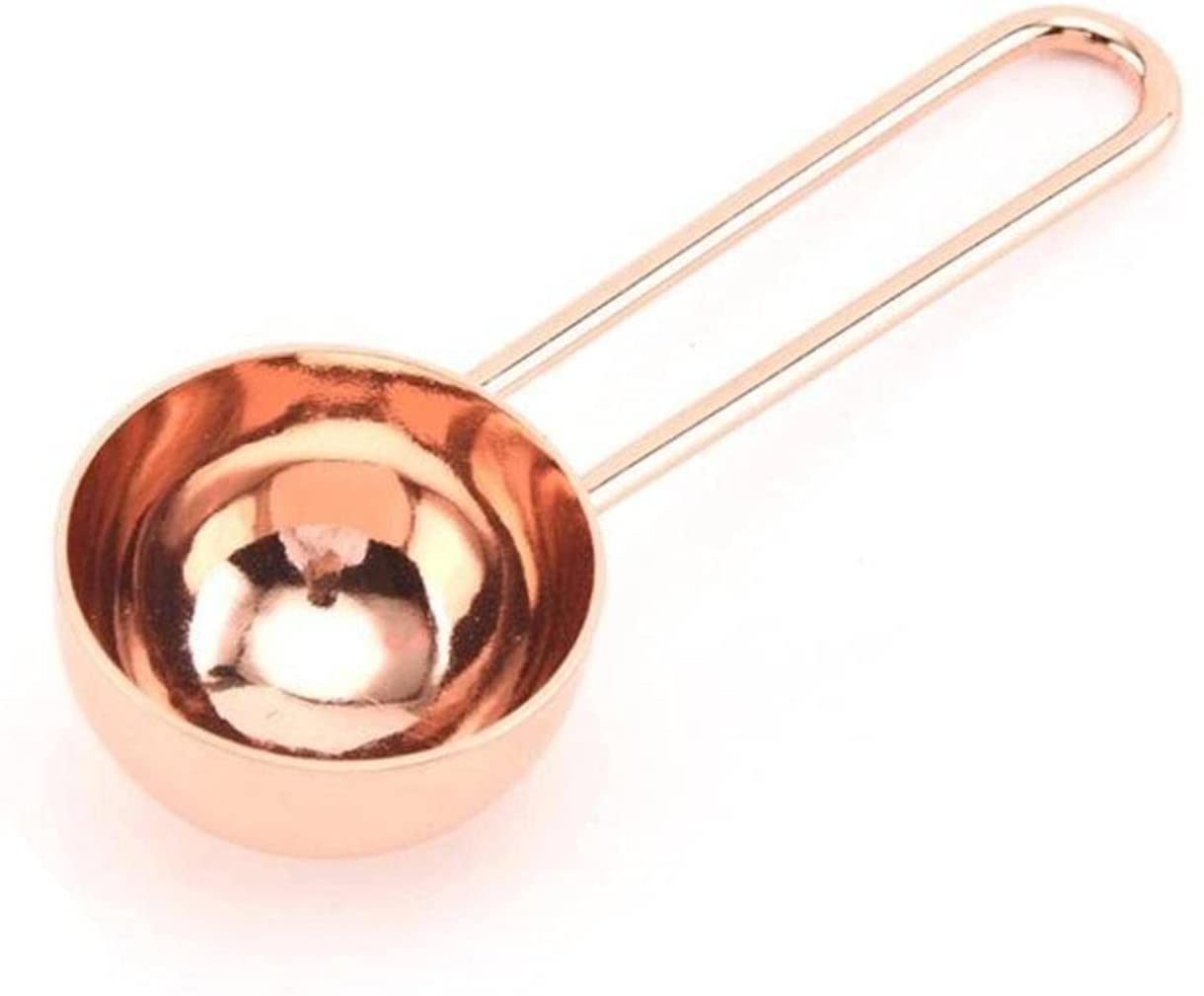 Löffel Restaurants Dicke Kaffee Messlöffel Stahlgriff Messrührmaschine Tee Bohnenlöffel Stahl Kaffeeschaufel Griff 9,5 cm Esslöffel Hause(Rosegold)