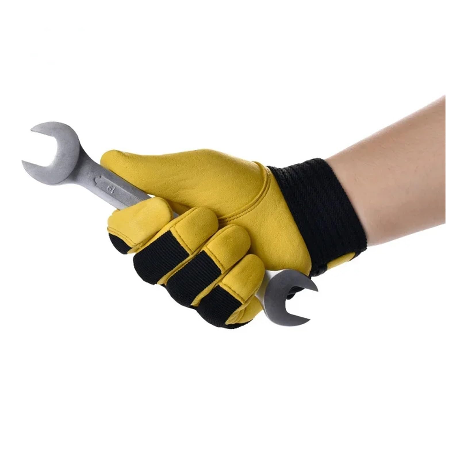 Guantes de trabajo de soldadura, Guantes de trabajo for soldar de piel de vacuno, multicolor, varios tamaños(Grijs,XXL)