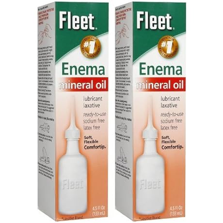 Fleet Laxative Mineral Oil Enema for Constipation, 4.5 fl oz Bottle (2 Pack)