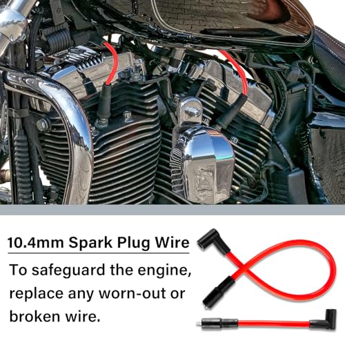 Image of DYNA-409BK Spark Plug Wires, Compatible with Harley-Davidson Big Twin Dyna Super Glide /Wide Glide /Low Rider 2000-2017 & Softail Springer /Slim /Deluxe /Deuce 1999-2017