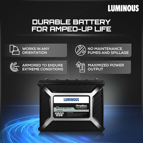 Image of Luminous Zolt 1100 Inverter + Ampbox AB30060 Gel Battery Combo - 900VA /12V Pure Sine Wave Inverter with Maintenance-Free Gel Battery | Ideal for Home, Office & Shop Use | 5 Hour Backup Duration