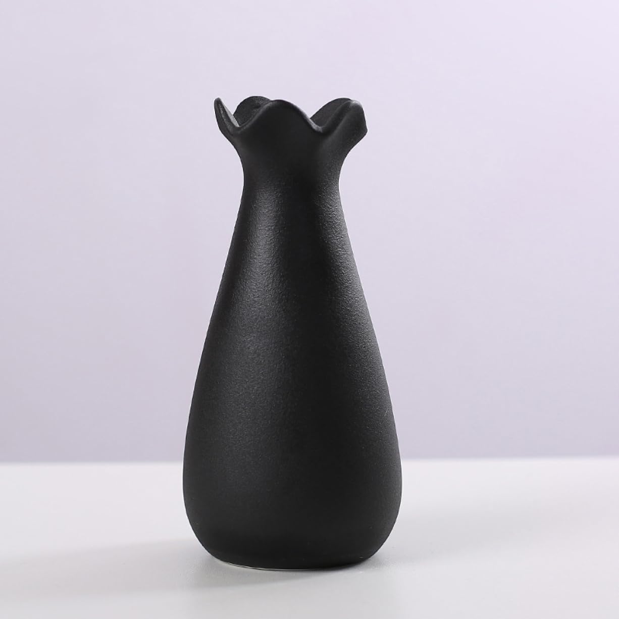陶器製 花器 黒色と灰色のグラデーション