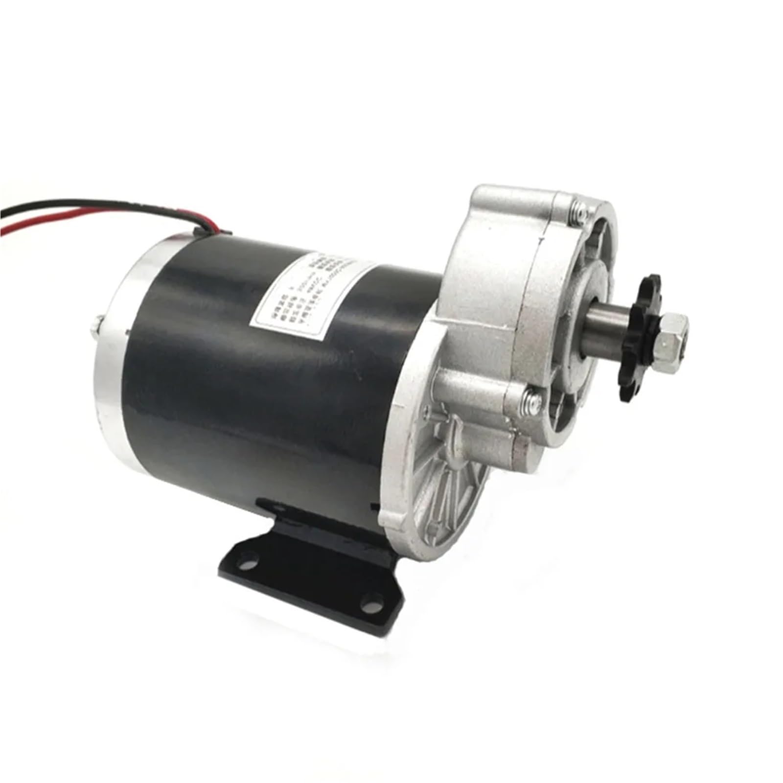 Motor eléctrico con engranajes cepillados MY1020Z de 600 W, 36 V y 48 V con base inferior, reductor de engranajes de 10 dientes y voltios de CC.(48V 600W)