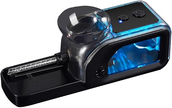 Transparent Electric Cigarette Rolling Machine Cigarette Injector with Automatic Tobacco Roller Maker Equipped with Breathing Light 3 in 1 for Size of 5.5mm/6.5mm/8.0mm Black, One Size