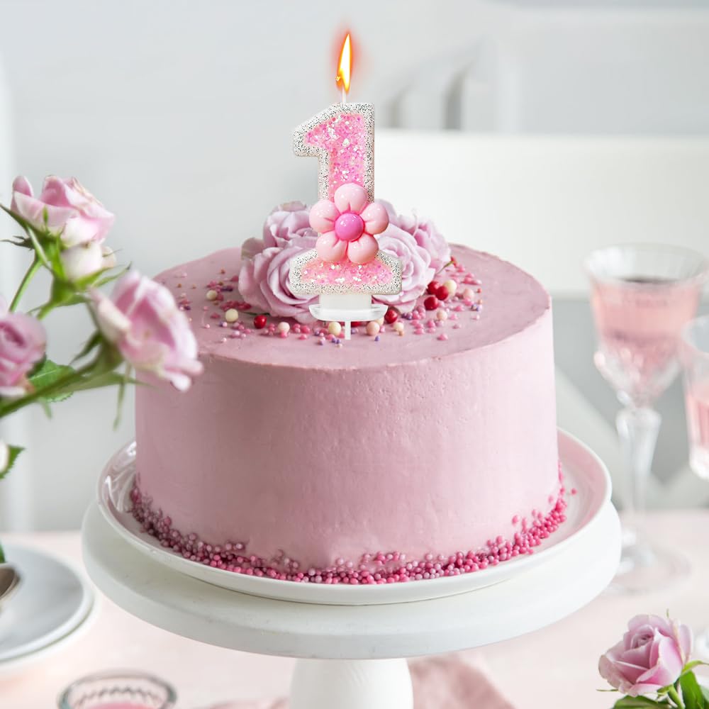 Bougies D'Anniversaire Numéro 1, Décoration De Gâteau À