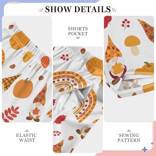 Autumn Gnome Maple Leaf Boys Long Pants Soft Trousers Elastic Waist Kids Lounge Bottoms with Pockets S-XL4