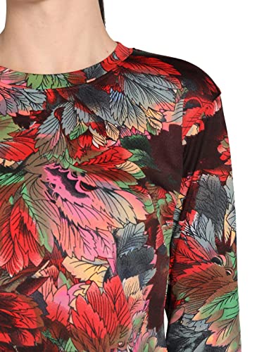 Image of CHKOKKO Women's Polyester Regular Fit Round Neck Full Sleeves Gym Crop Top