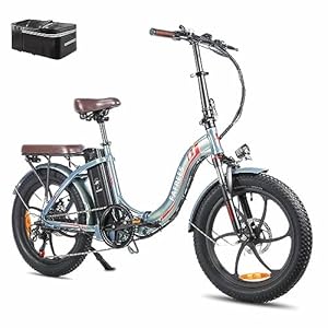 Elektrische fiets Fafrees F20-PRO, 20 inch opvouwbare e-bike, 250W elektrische stadsfiets, 36V 18Ah verwijderbare batterij, 7 versnellingen fatbike ebike voor volwassenen, Grün