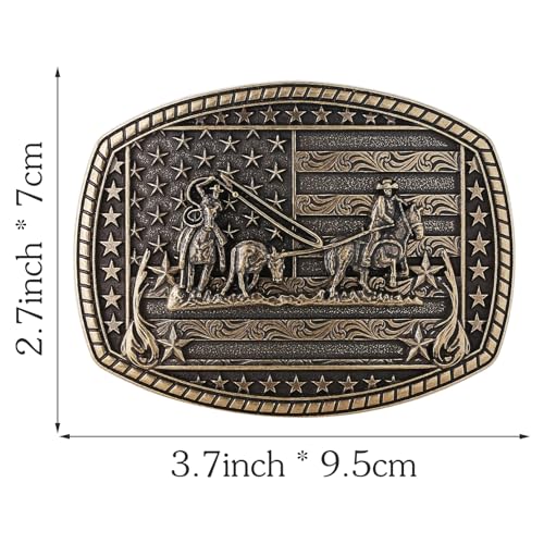 Image of Cowboy Belt Buckle for Men Western Cowgirl Rodeo Longhorn Bull Belt Buckles