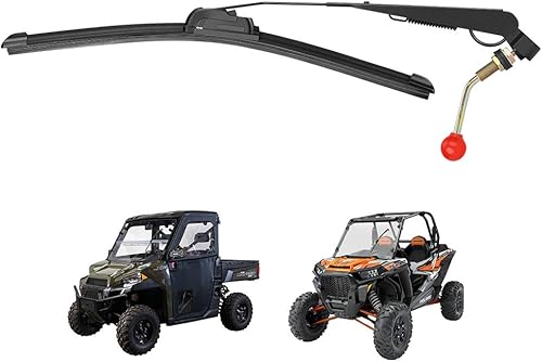 Miniatura 1 de KEMIMOTO Kit de limpiaparabrisas UTV manual para parabrisas de revestimiento duro o de vidrio, compatible con carrito de golf Maverick X3 Commander