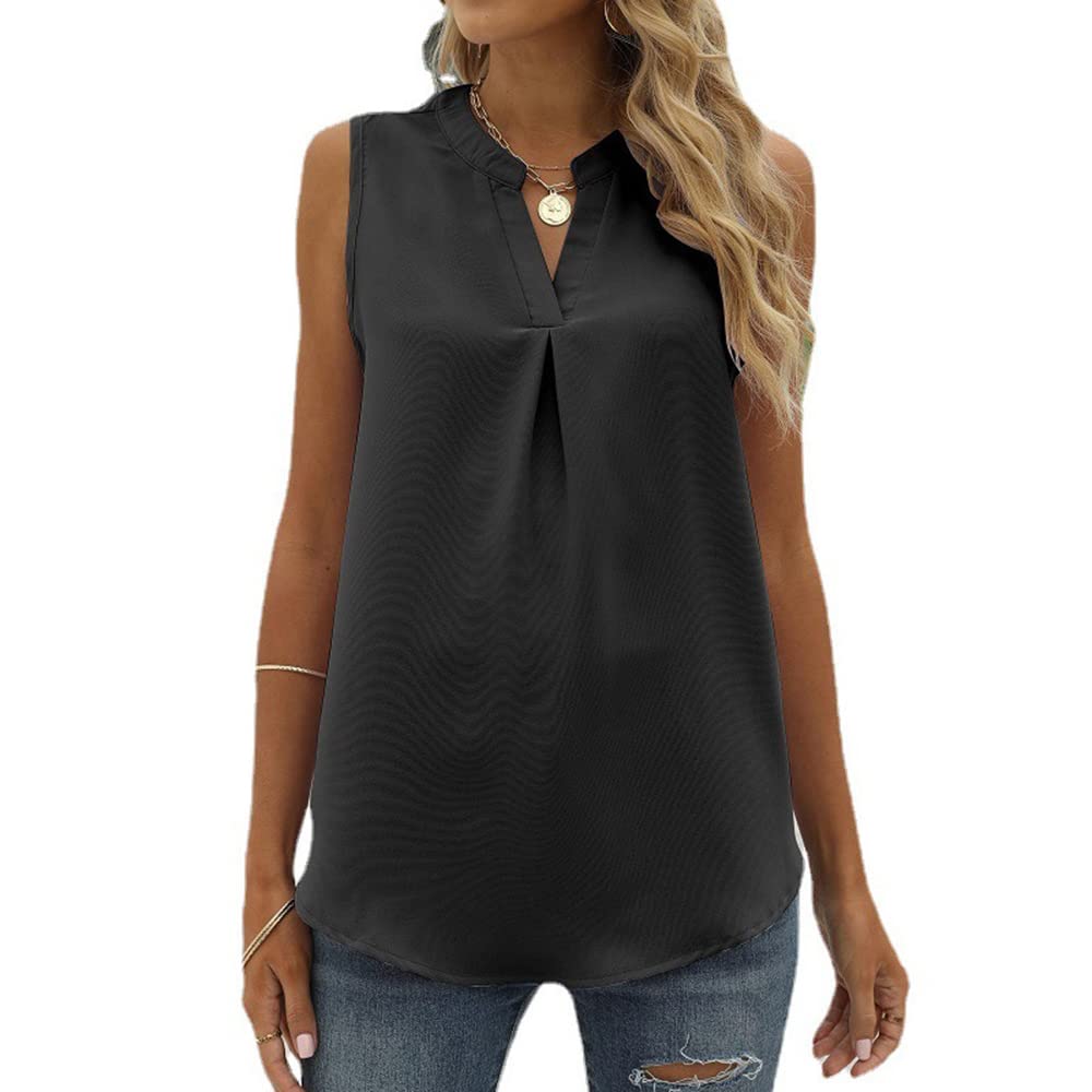 Coloody Mujer Camisetas Sin Mangas con Cuello en V Blusa sin Mangas Camisas Mangas Cortas Color sólido Casuales sin Mangas Blusa Shirts Tops