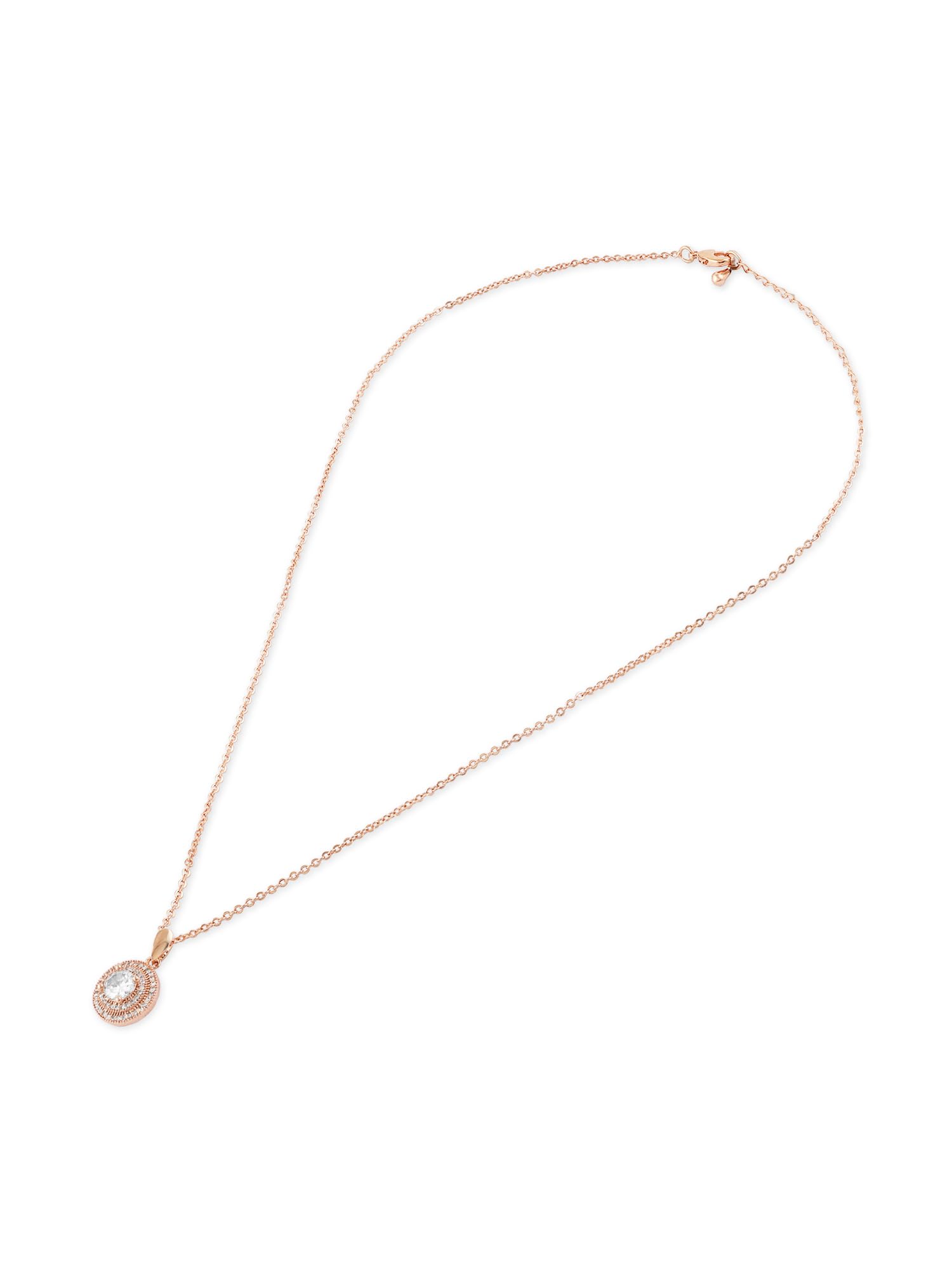 Sparkling CZ Brass Pendant with Chain