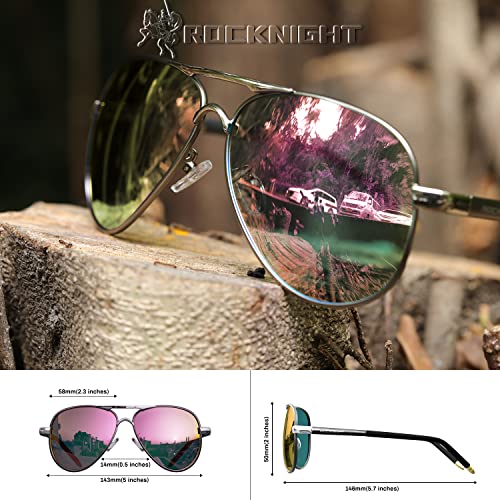 Rocknight Aviator Sunglasses For Women Polarized Uv Protection Mirrored Pink Sunglasses Uv400 Ladies Trendy Sunglasses Gifts For Women Tear Drop #TOP4