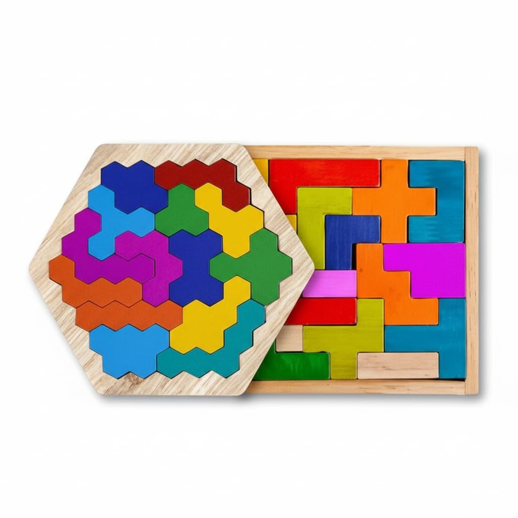 Set of 2, Wooden Tetris Puzzles for Kids 4+ Years – Fun Puzzle Game for Children 3–5 Years, Educational Wooden Toys, Brain Development Gift for Boys & Girls Set of 2, Wooden Tetris Puzzles for Kids 4+ Years – Fun Puzzle Game for Children 3–5 Years, Educational Wooden Toys, Brain Development Gift for Boys & Girls