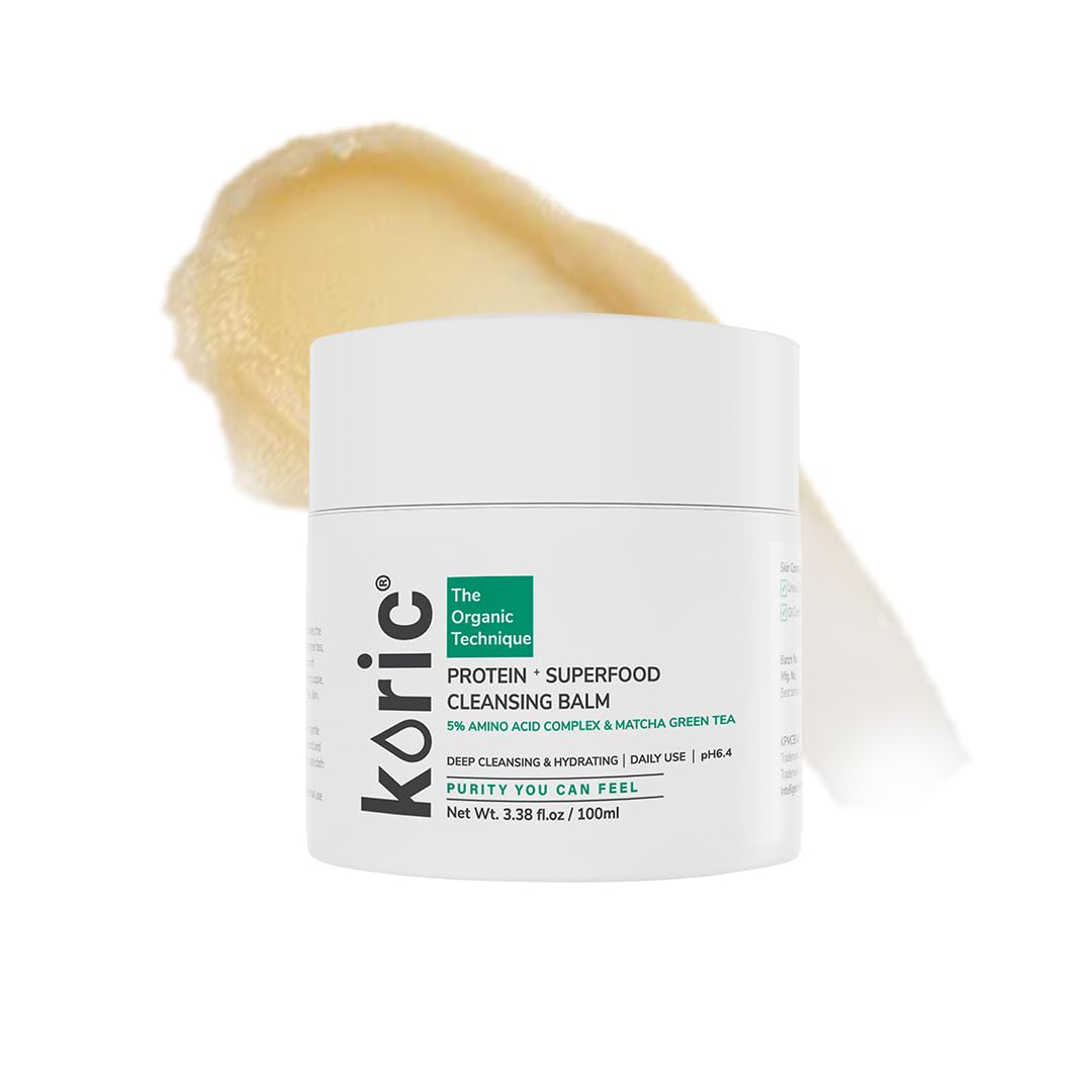 Koric Protein Superfood Cleansing Balm |Hydrating Makeup Remover with 5% Protein Complex |Matcha Green Tea |Bamboo |Lotus & Shea Butter – Soothes Dry Skin, Reduces Redness & Fine Lines |All Skin Type |100 Ml-picture-28