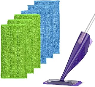 Queta 6 Pcs Flash Powermop Refill Pads Reusable Absorbing Pads Washable Microfiber Wet/Dry Floor Cleaning Pads